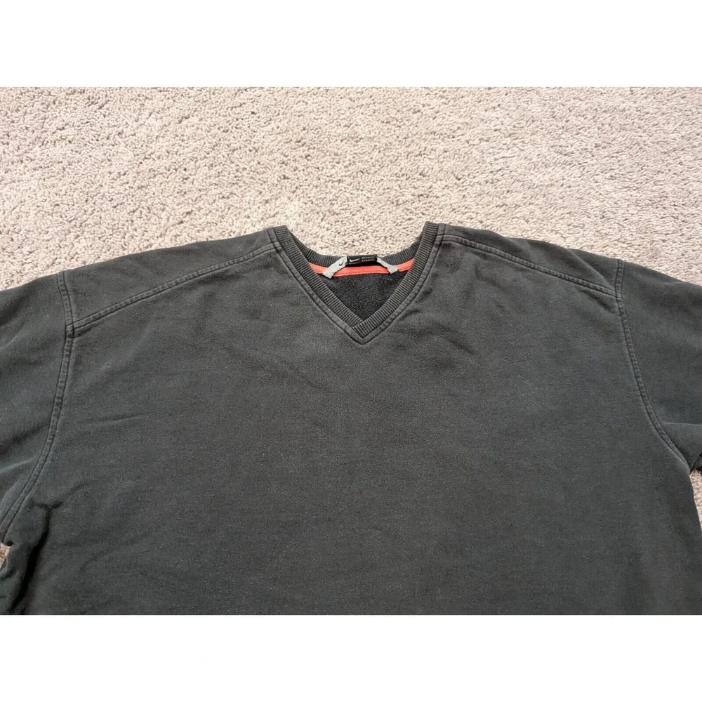 Vintage Nike Pullover Mens‎ XXL Sweater Black V-Neck Long Sleeve